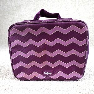 Thirty-One Purple Chevron Thermal Insulated Lunch Bag Zip Around